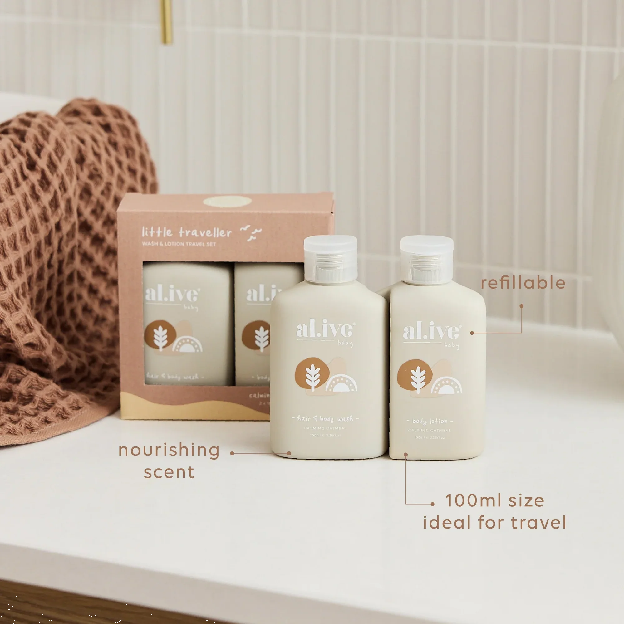 AL.IVE BODY - LITTLE TRAVELLER | WASH & LOTION TRAVEL PACK - Image 2