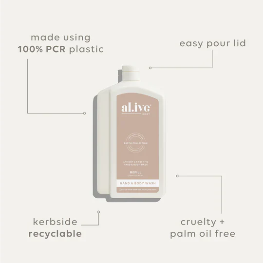 AL.IVE BODY - 1 LTR WASH REFILL | APRICOT & SWEET FIG - Image 3