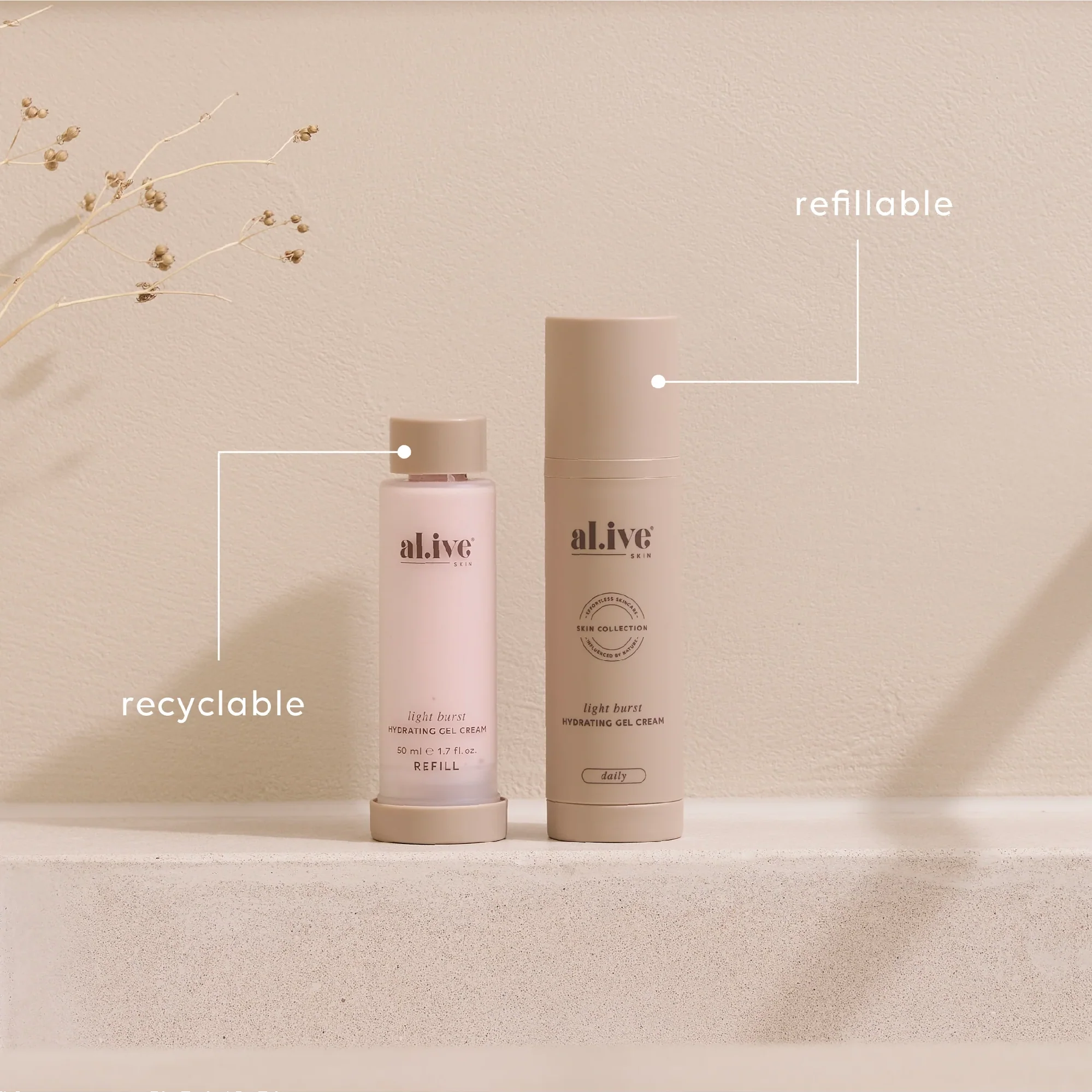 AL.IVE BODY - LIGHT BURST | HYDRATING GEL CREAM | REFILL - Image 5