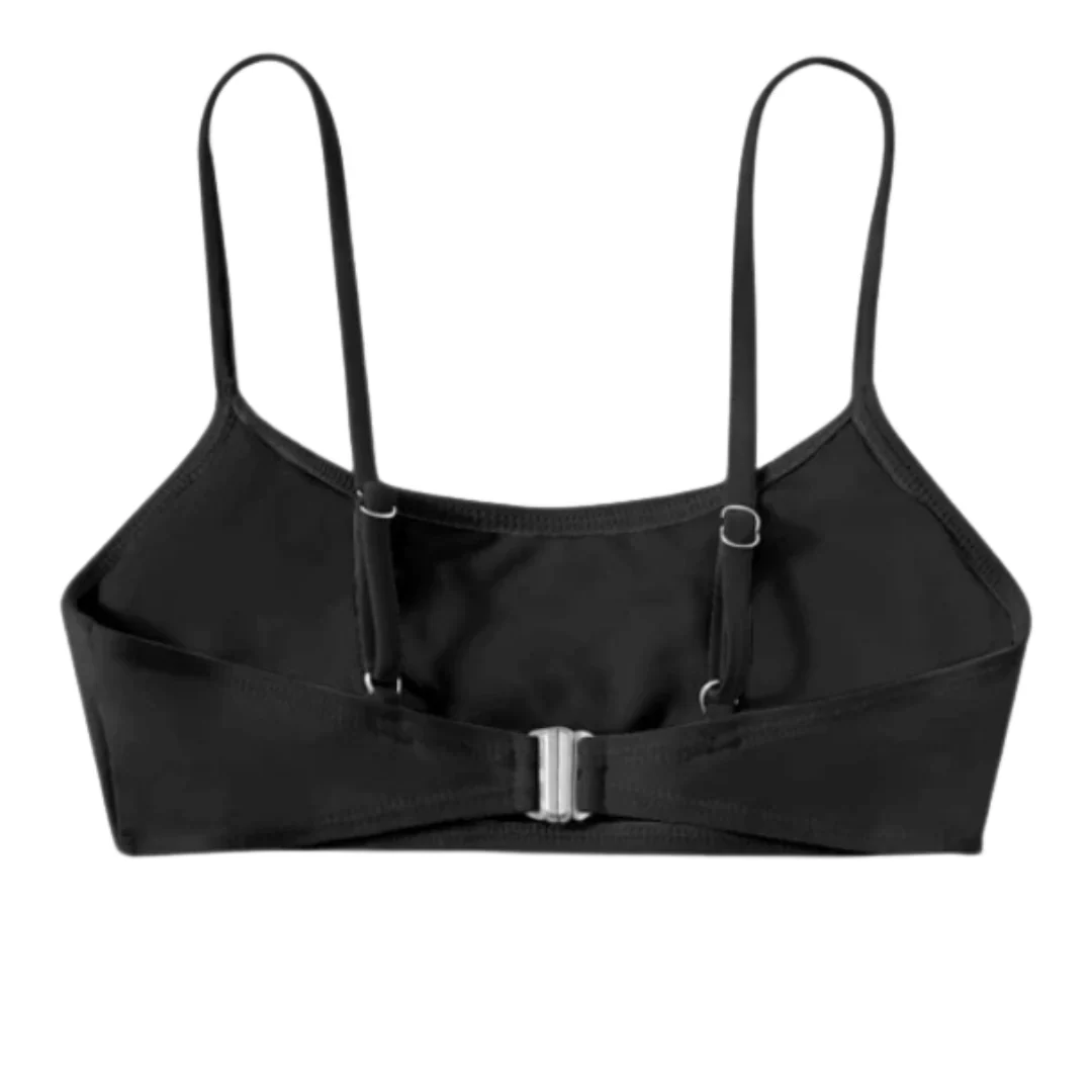 AZURE BELLE - WAVE RIDER TEEN CROP BIKINI TOP (BLACK) - Image 4