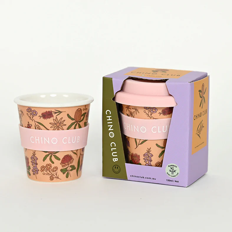 CHINO CLUB - BAMBOO BABY CHINO CUP | 4 OZ | AUSTRALIAN WILDFLOWERS (INCL. STRAW) - Image 2