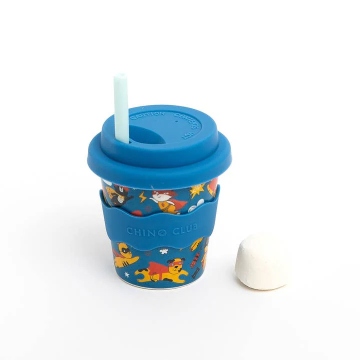 CHINO CLUB - BAMBOO BABY CHINO CUP | 4 OZ | SUPERHERO (INCL. STRAW) - Image 2