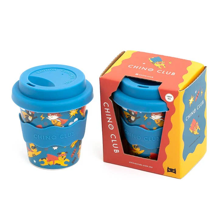 CHINO CLUB - BAMBOO BABY CHINO CUP | 4 OZ | SUPERHERO (INCL. STRAW) - Image 3