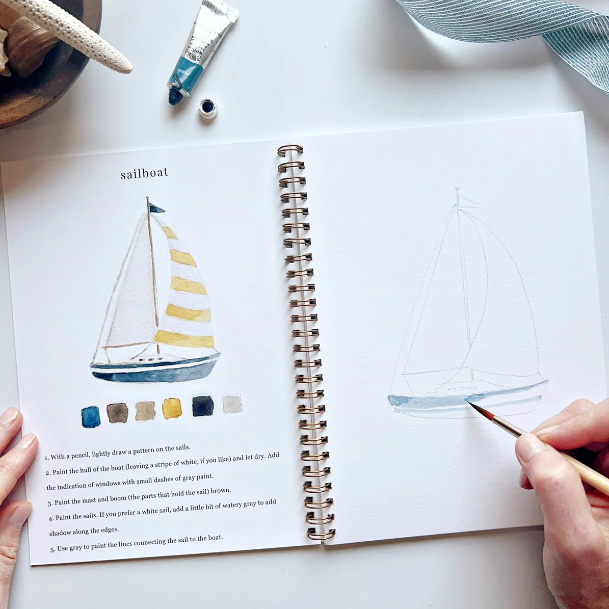 EMILY LEX STUDIO - WATERCOLOUR WORKBOOK | SEASIDE - Image 4