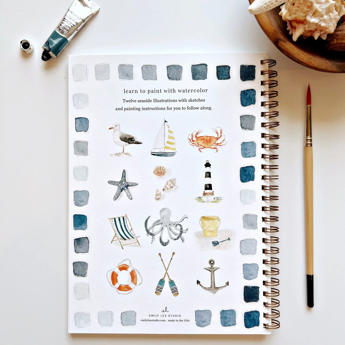 EMILY LEX STUDIO - WATERCOLOUR WORKBOOK | SEASIDE - Image 5