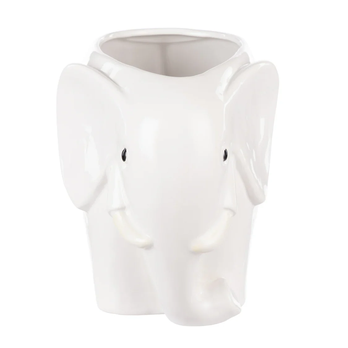 EMPORIUM - BRYNLEE ELEPHANT VASE | WIDE WHITE - Image 6
