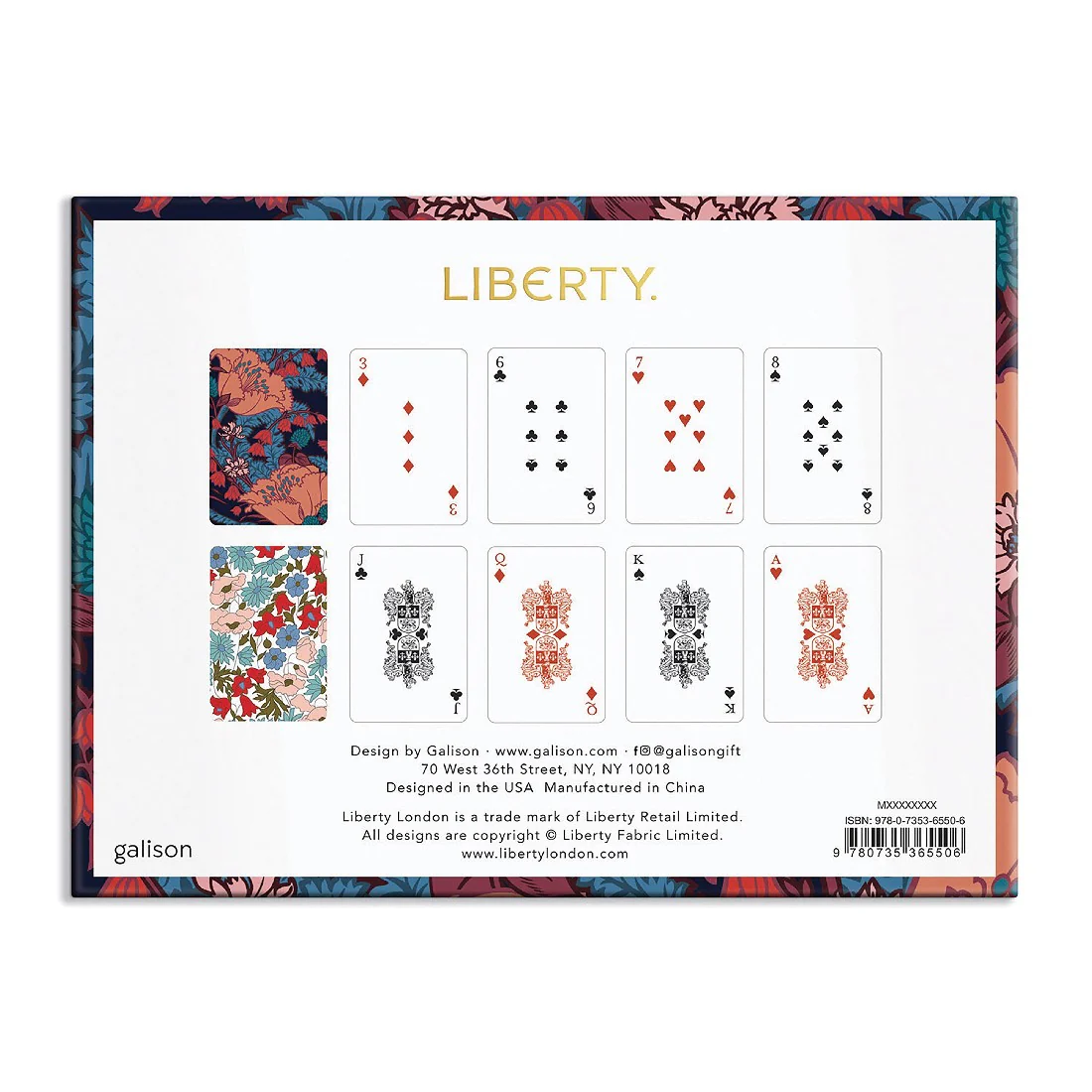 GALISON - LIBERTY FLORAL PLAYING CARD SET MULTI-COLOURED - Image 2