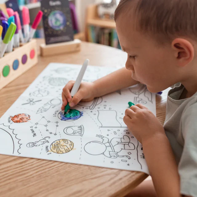 HEY DOODLE - CLASSIC COLOURING & DOODLE MAT | OUTER SPACE - Image 2