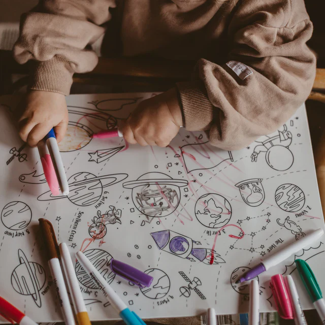HEY DOODLE - CLASSIC COLOURING & DOODLE MAT | OUTER SPACE - Image 3