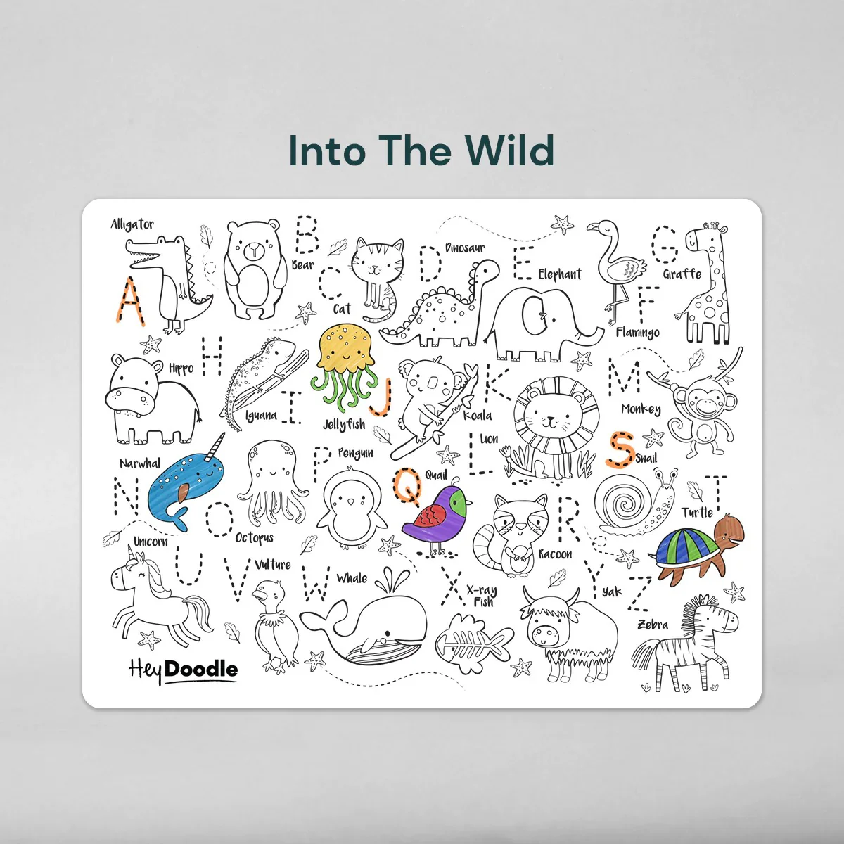 HEY DOODLE - CLASSIC COLOURING & DOODLE MAT | INTO THE WILD - Image 2