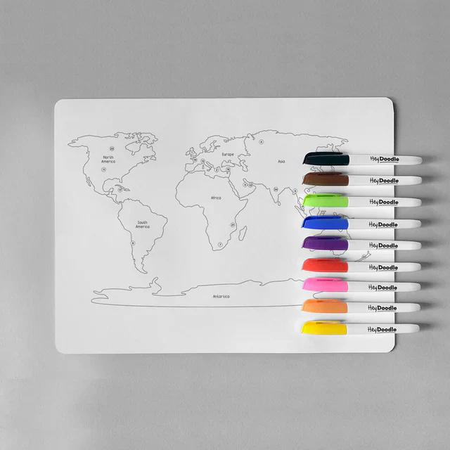 HEY DOODLE - CLASSIC COLOURING & DOODLE MAT | WORLD COUNTRIES - Image 2