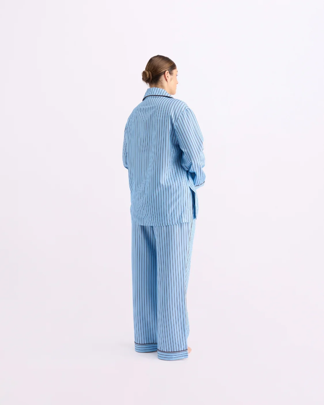HOMMEY - LONG SLEEVE SLEEP SHIRT | ICED CHOCOLATE STRIPES - Image 5
