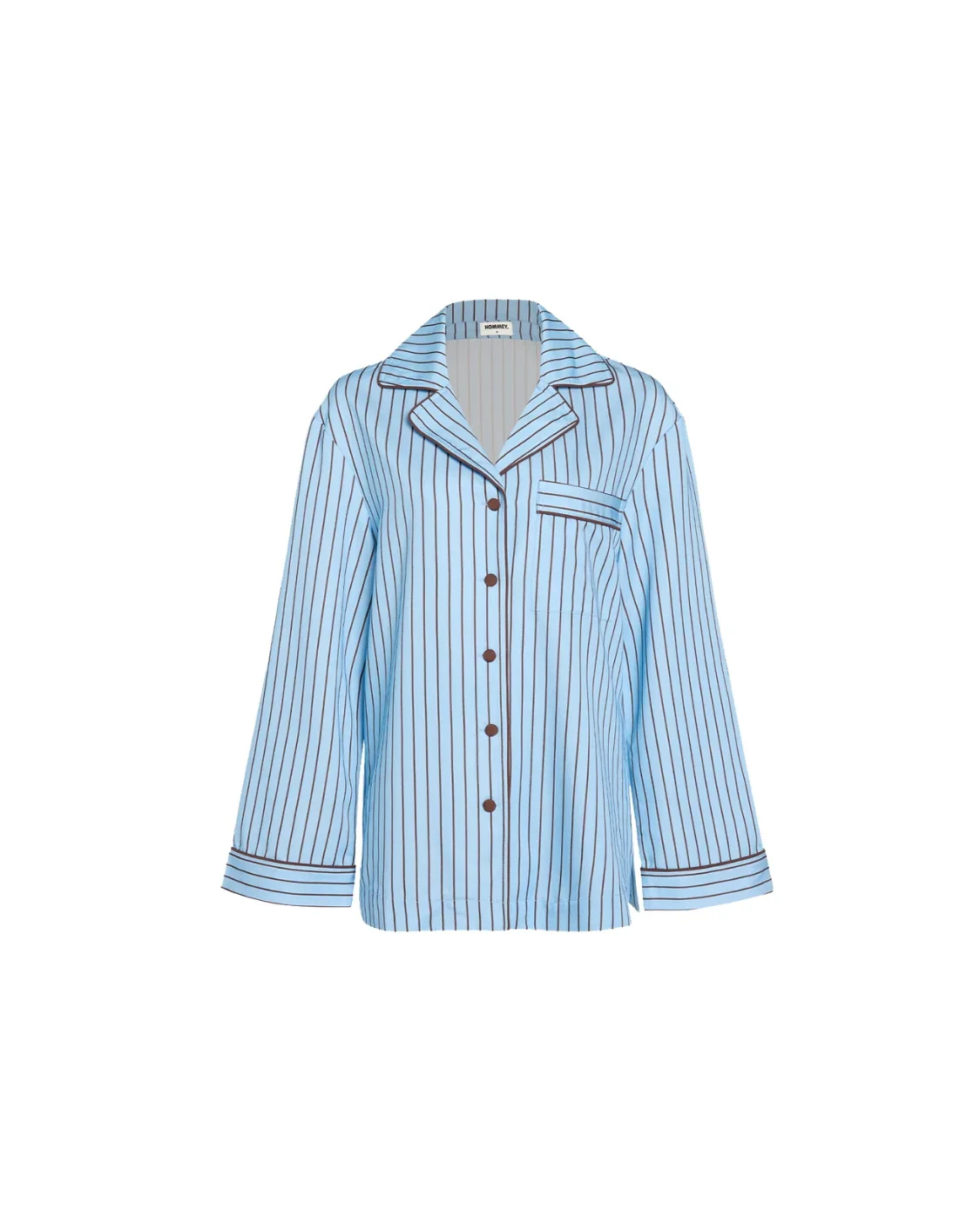 HOMMEY - LONG SLEEVE SLEEP SHIRT | ICED CHOCOLATE STRIPES - Image 6
