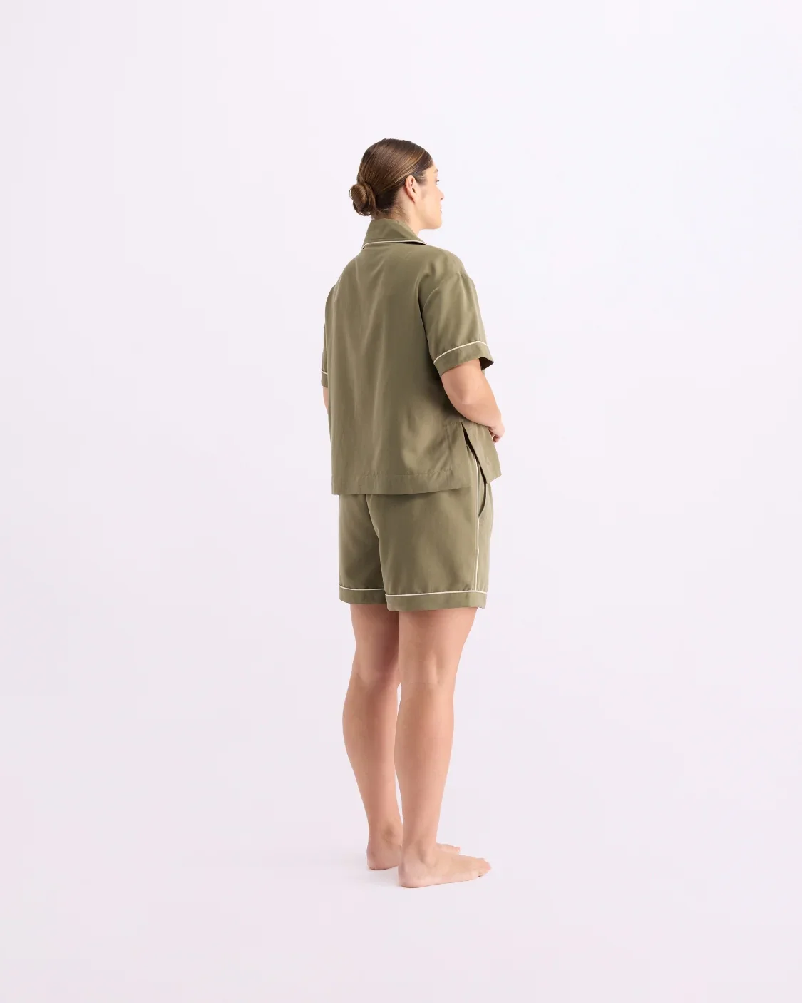 HOMMEY - SHORT SLEEVE SLEEP SHIRT | MATCHA - Image 3