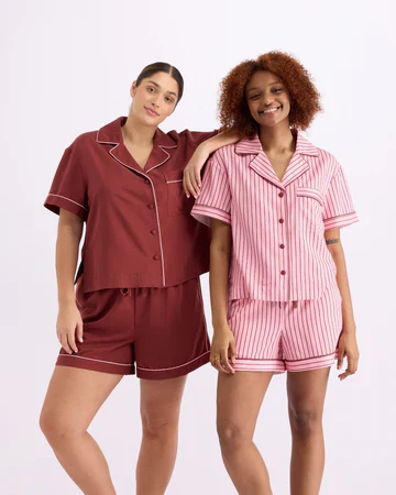 HOMMEY - SHORT SLEEVE SLEEP SHIRT | ROCKY ROAD STRIPES - Image 3