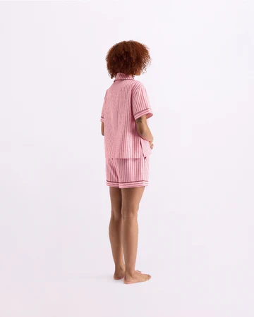 HOMMEY - SHORT SLEEVE SLEEP SHIRT | ROCKY ROAD STRIPES - Image 5