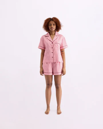 HOMMEY - SHORT SLEEVE SLEEP SHIRT | ROCKY ROAD STRIPES - Image 7