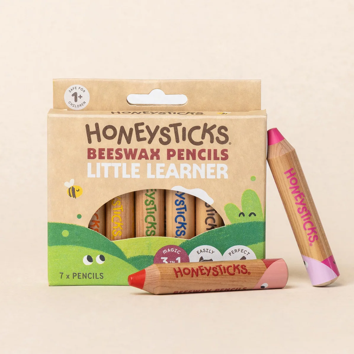 HONEYSTICKS - 3-IN-1 BEESWAX PENCILS LITTLE LEARNERS 7PK - Image 3