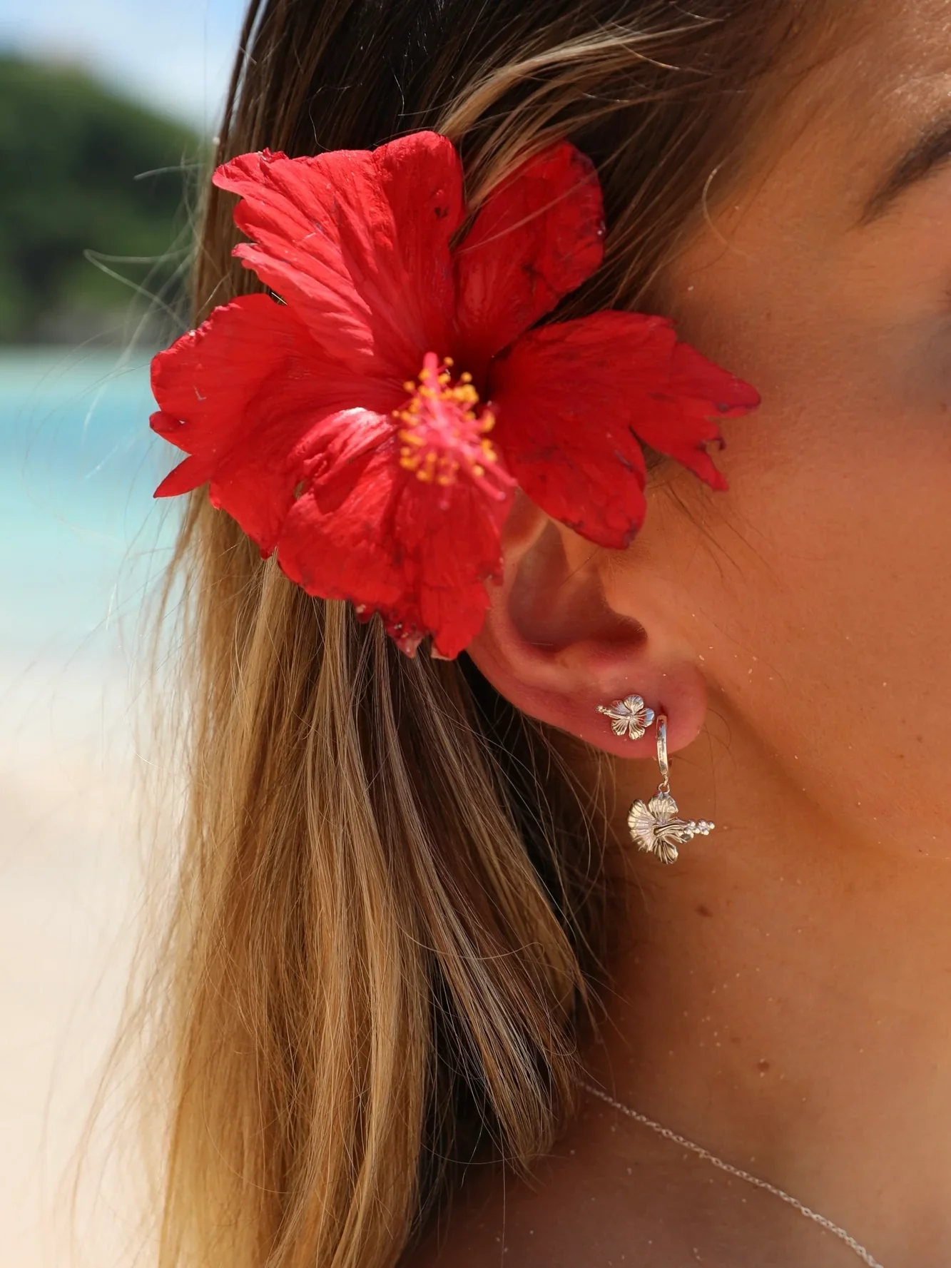 MTL - HIBISCUS STUDS STERLING SILVER - Image 3