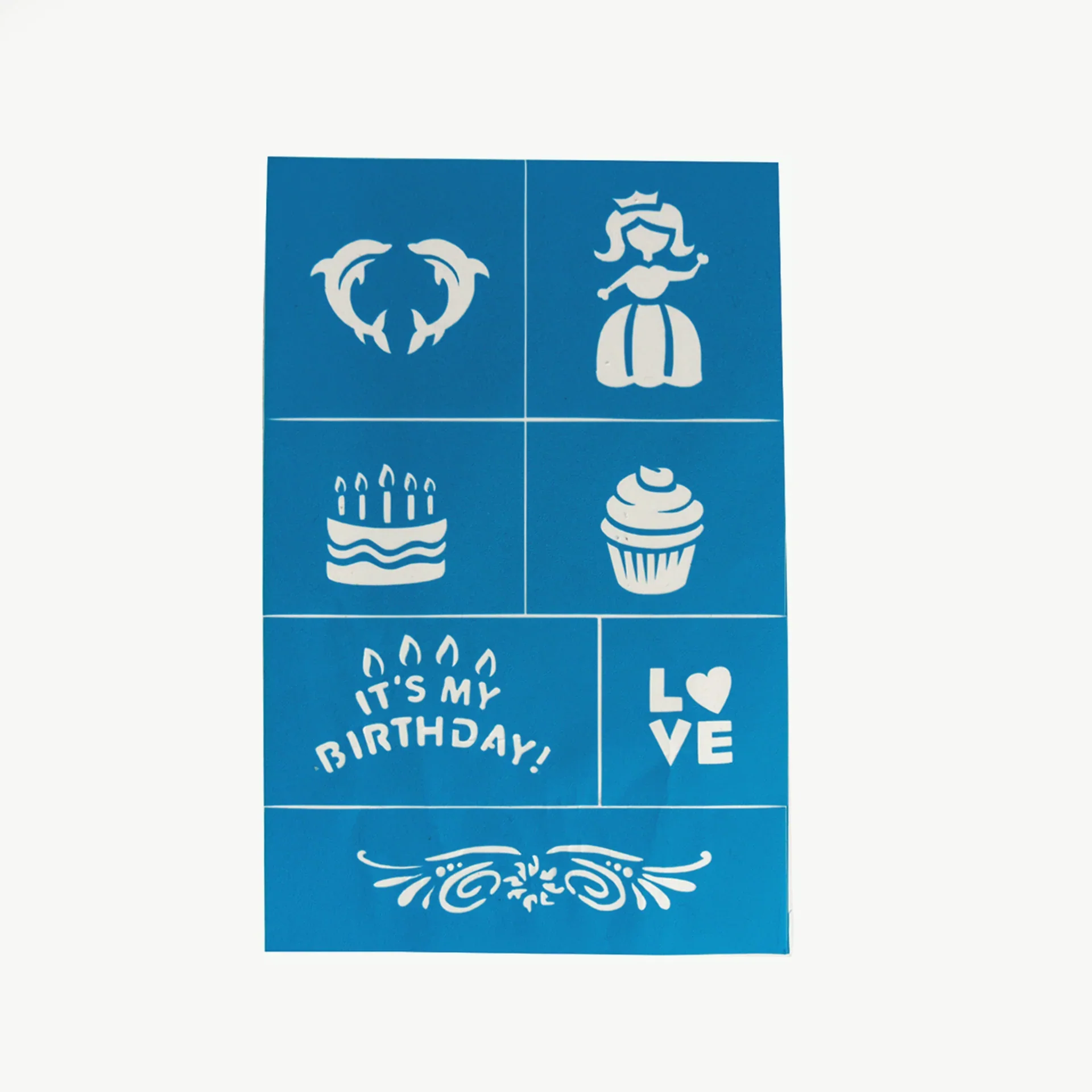 OH FLOSSY - REUSABLE ADHESIVE FACE PAINT & MAKEUP STENCILS - TEAL - Image 8