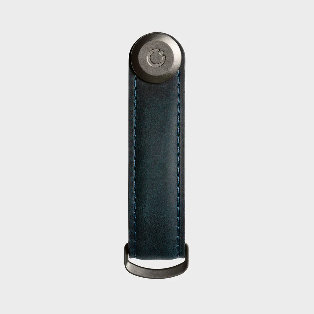 ORBITKEY - KEY ORGANISER | CRAZY HORSE | MARINE BLUE WITH BLUE STITCHING - Image 4