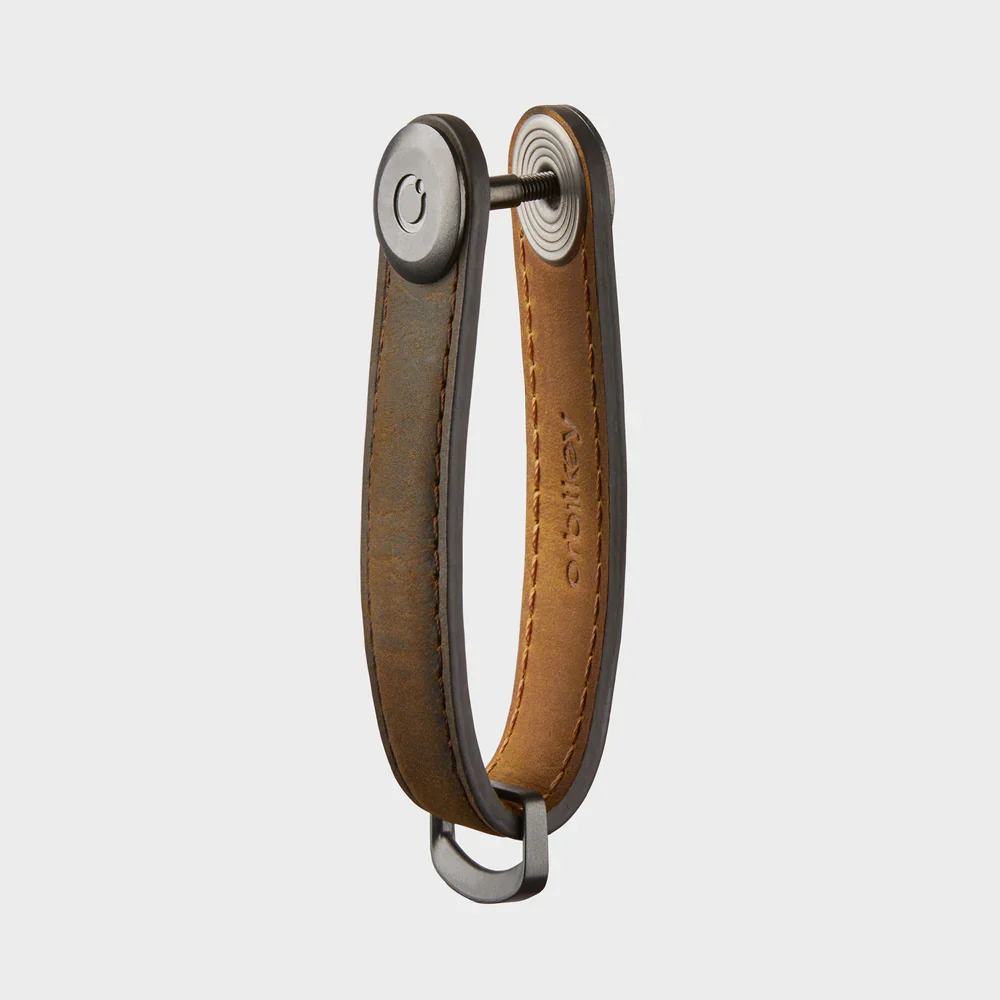 ORBITKEY - KEY ORGANISER | CRAZY HORSE | OAK BROWN WITH BROWN STITCHING - Image 5
