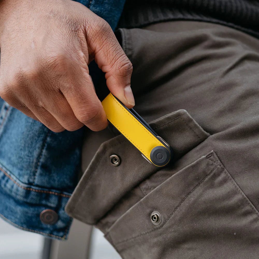 ORBITKEY - KEY ORGANISER | HYBRID LEATHER | SOLAR YELLOW - Image 3