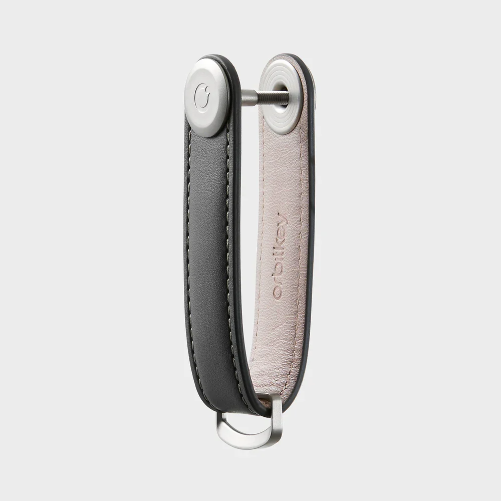ORBITKEY - KEY ORGANISER | LEATHER | CHARCOAL WITH GREY STITCHING - Image 3