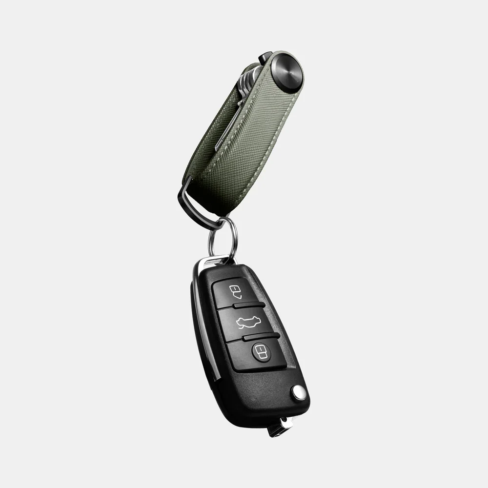 ORBITKEY - KEY ORGANISER PRO | SAFFIANO LEATHER | OLIVE - Image 2