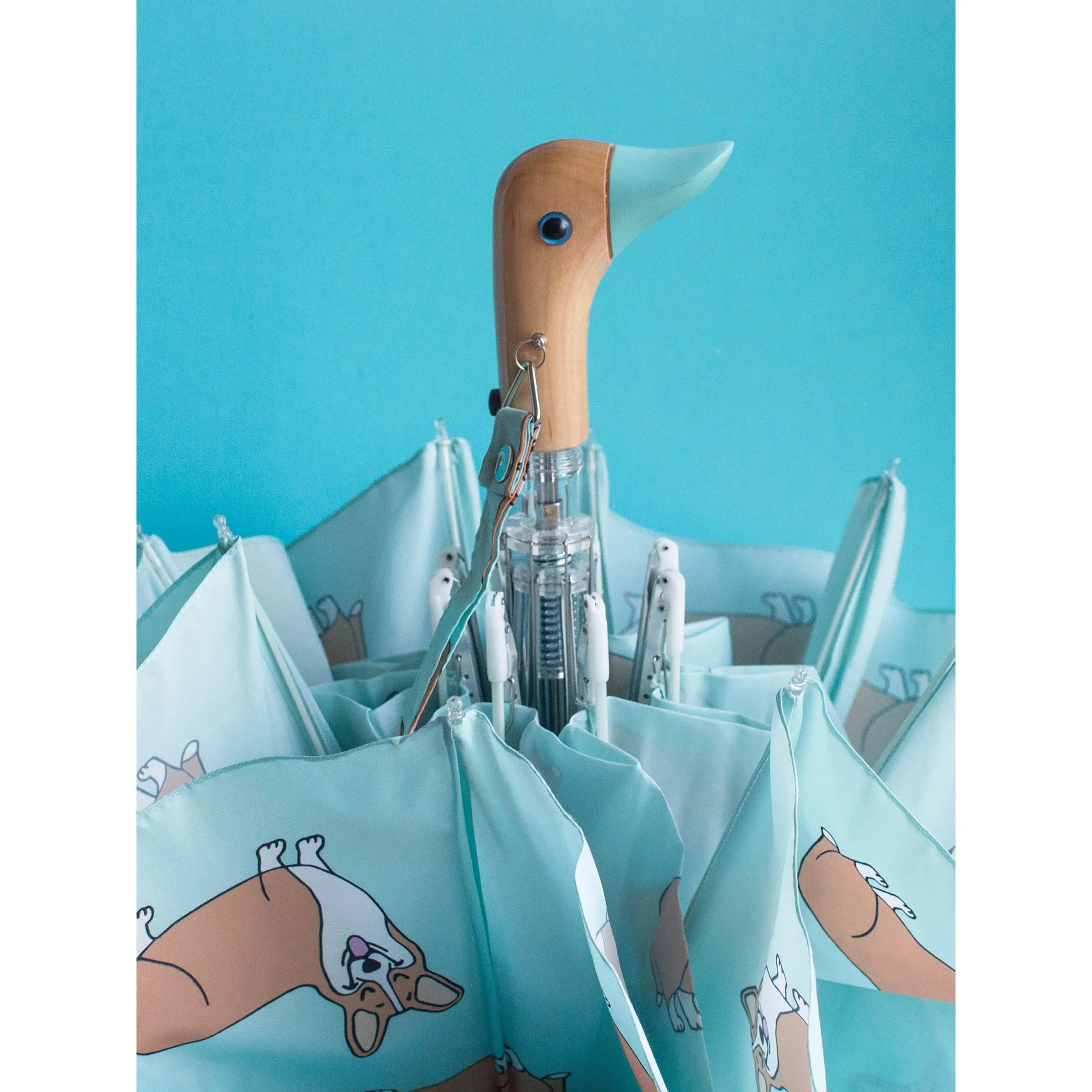 ORIGINAL DUCKHEAD - COMPACT UMBRELLA | COUCOU SUZETTE CORGI MINT - Image 4