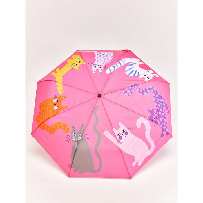 ORIGINAL DUCKHEAD - COMPACT UMBRELLA | FUCHSIA ARTY CATS - Image 4