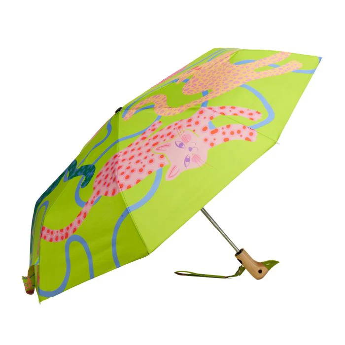 ORIGINAL DUCKHEAD - COMPACT UMBRELLA | LIME ARTY CATS - Image 3