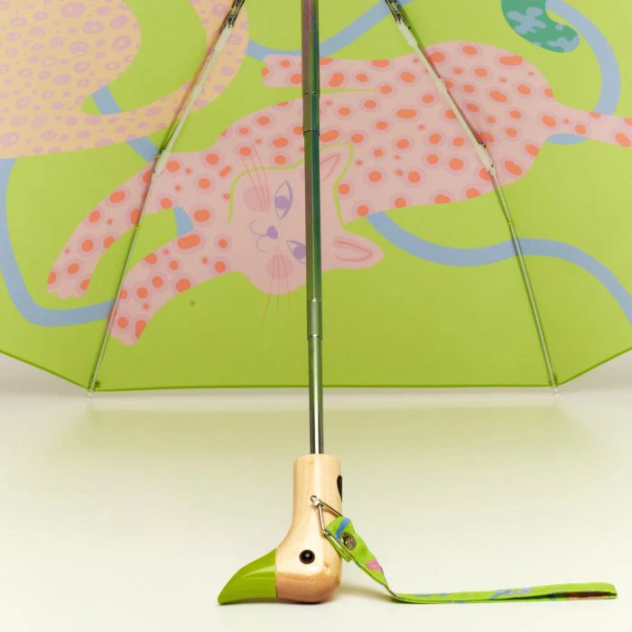 ORIGINAL DUCKHEAD - COMPACT UMBRELLA | LIME ARTY CATS - Image 4