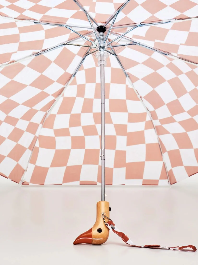 ORIGINAL DUCKHEAD - COMPACT UMBRELLA | PEANUT BUTTER CHECKERS - Image 3