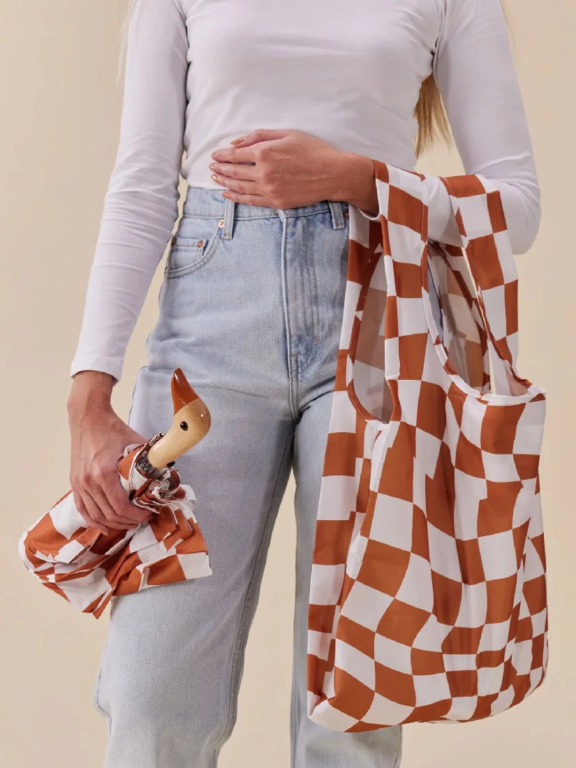 ORIGINAL DUCKHEAD - COMPACT UMBRELLA | PEANUT BUTTER CHECKERS - Image 5