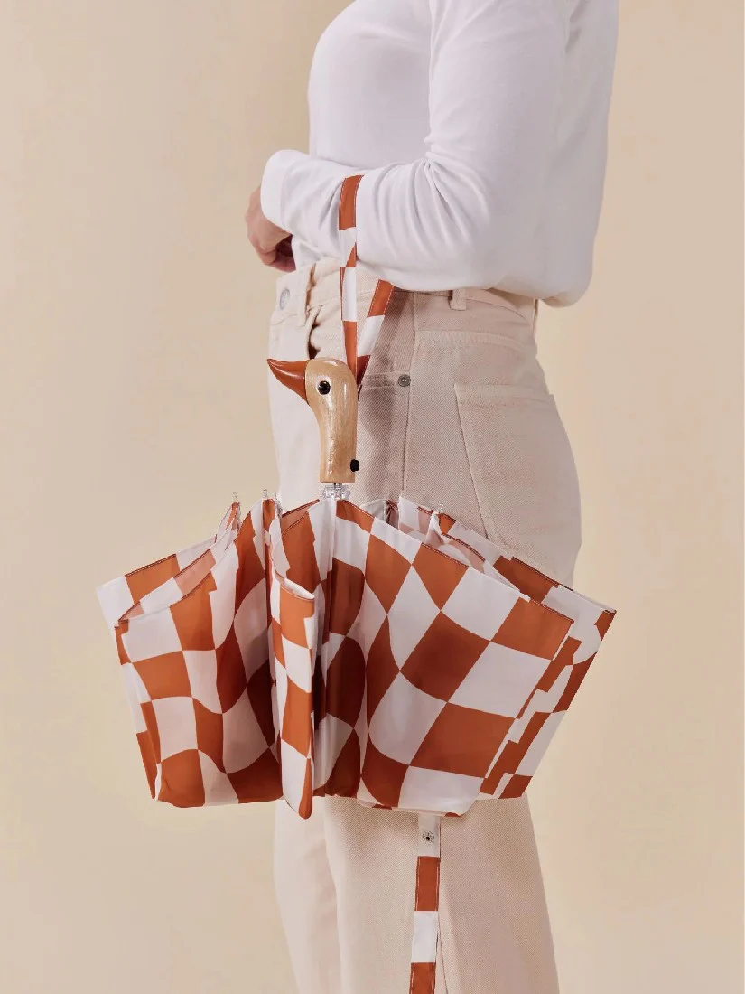 ORIGINAL DUCKHEAD - COMPACT UMBRELLA | PEANUT BUTTER CHECKERS - Image 7