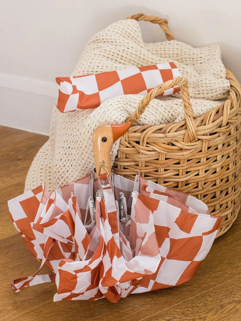 ORIGINAL DUCKHEAD - COMPACT UMBRELLA | PEANUT BUTTER CHECKERS - Image 9