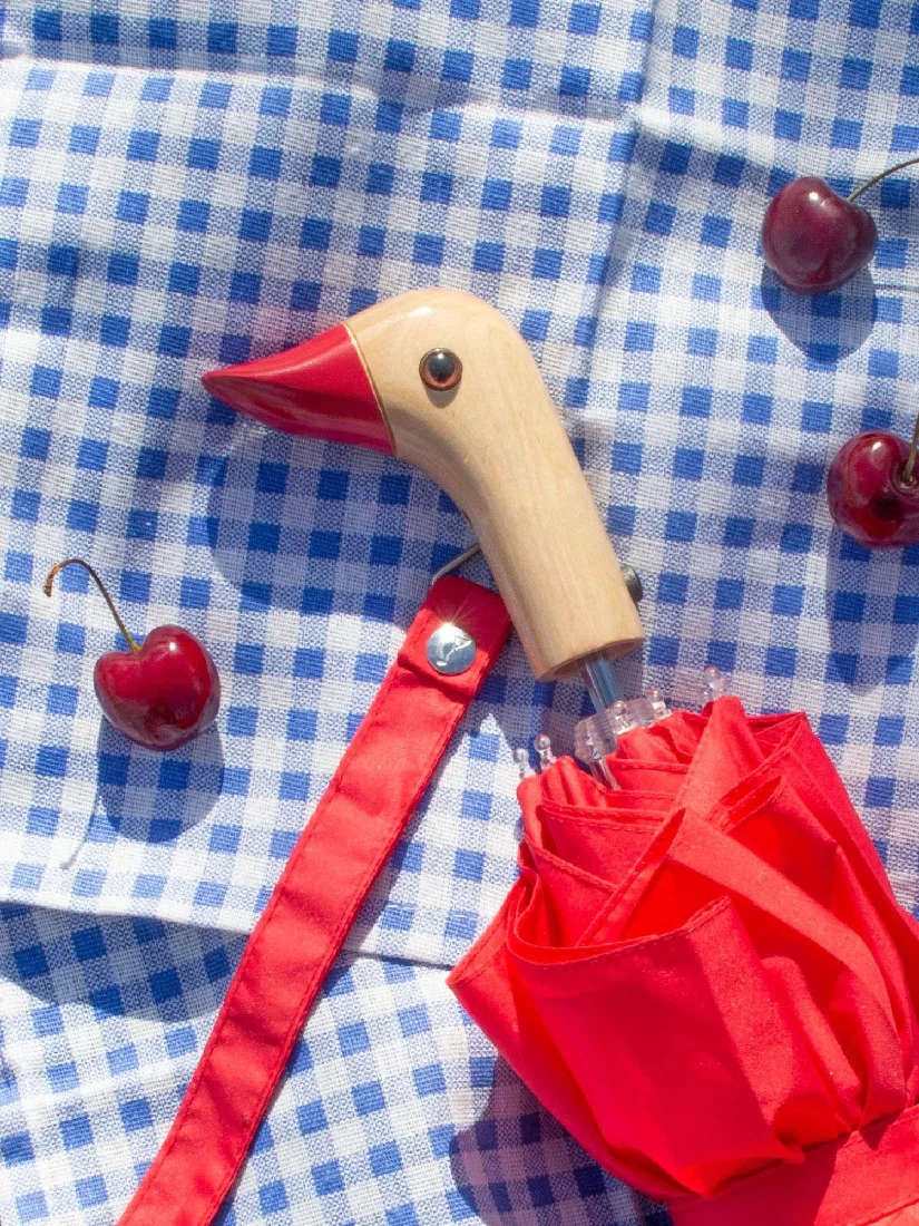 ORIGINAL DUCKHEAD - RED COMPACT ECO-FRIENDLY WIND RESISTANT UMBRELLA - Image 4