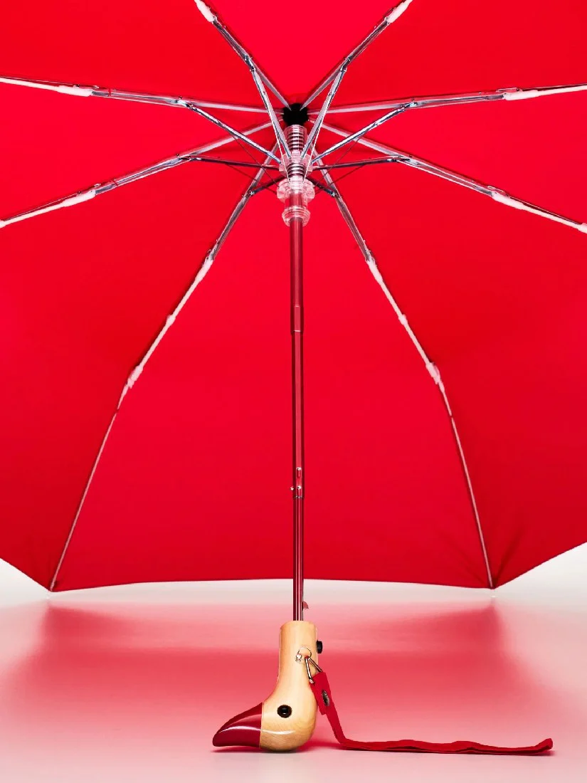ORIGINAL DUCKHEAD - RED COMPACT ECO-FRIENDLY WIND RESISTANT UMBRELLA - Image 5