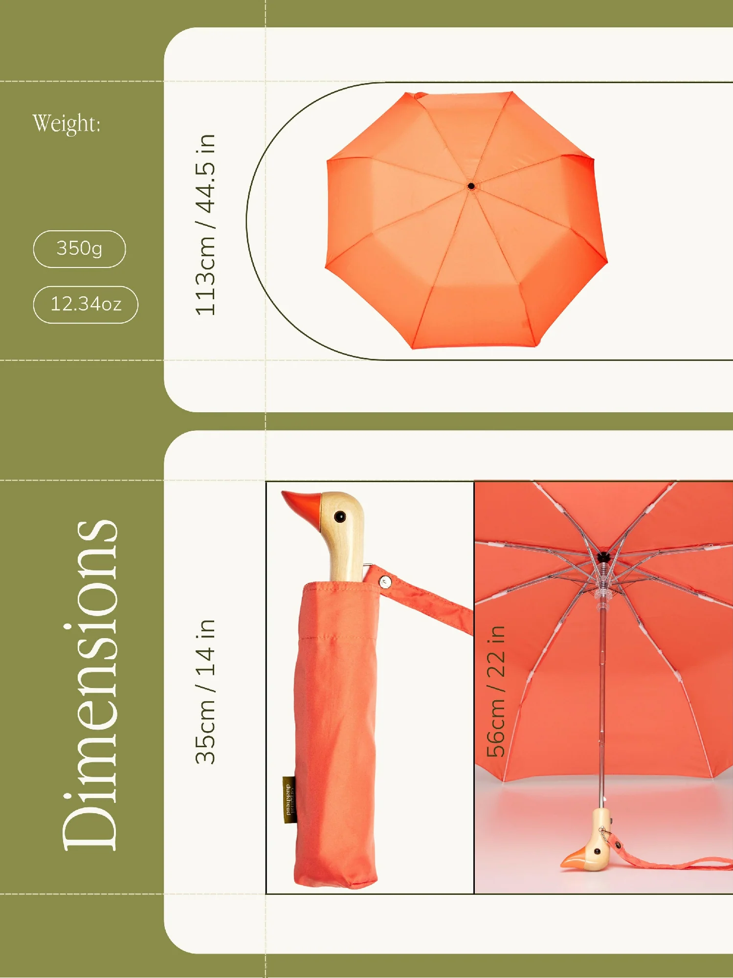 ORIGNAL DUCKHEAD - COMPACT UMBRELLA | PEACH - Image 3