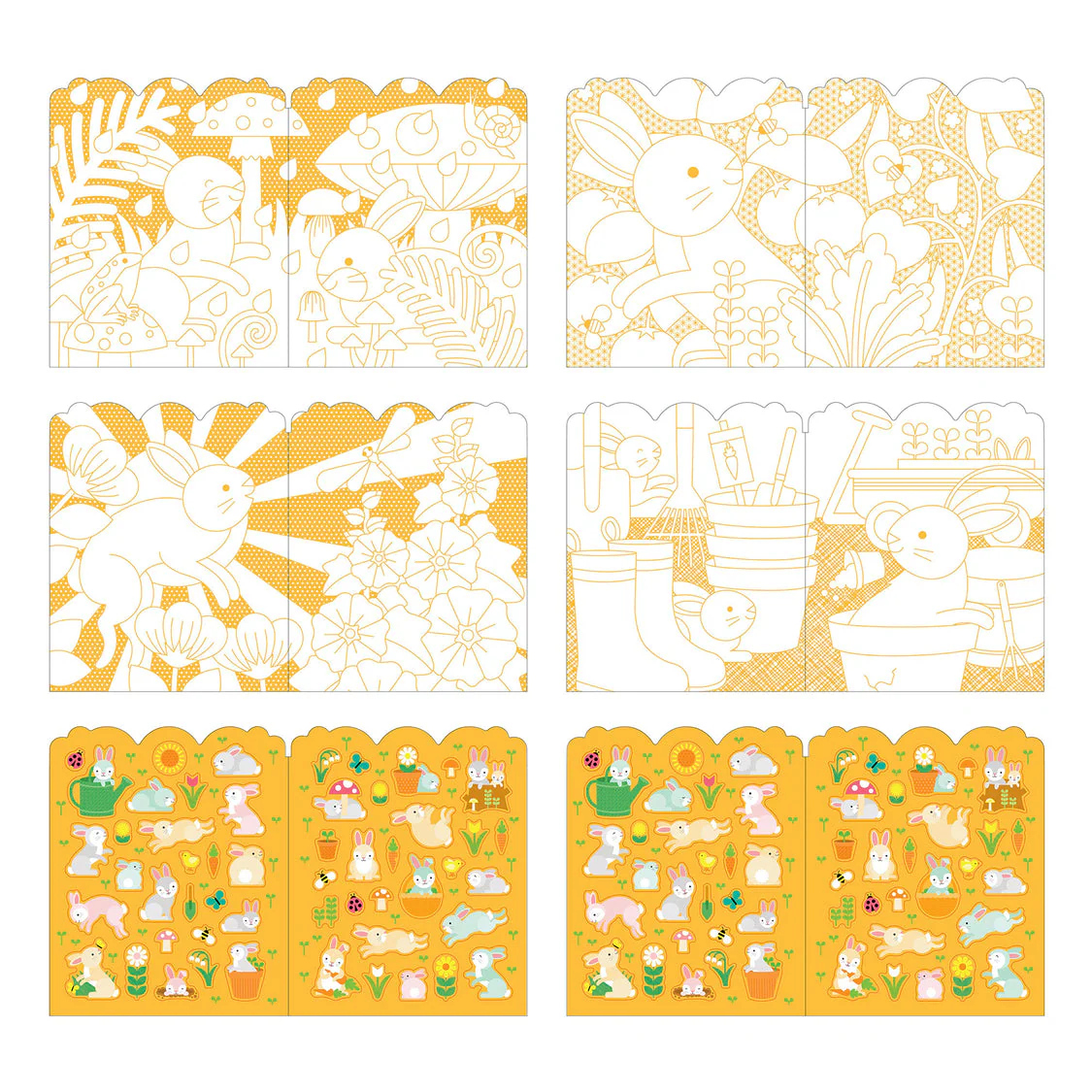 PETIT COLLAGE - COLOURING BOOK WITH STICKER | BUNNIES - Image 2