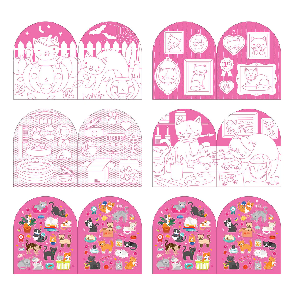 PETIT COLLAGE - COLOURING BOOK WITH STICKER | CATS - Image 3