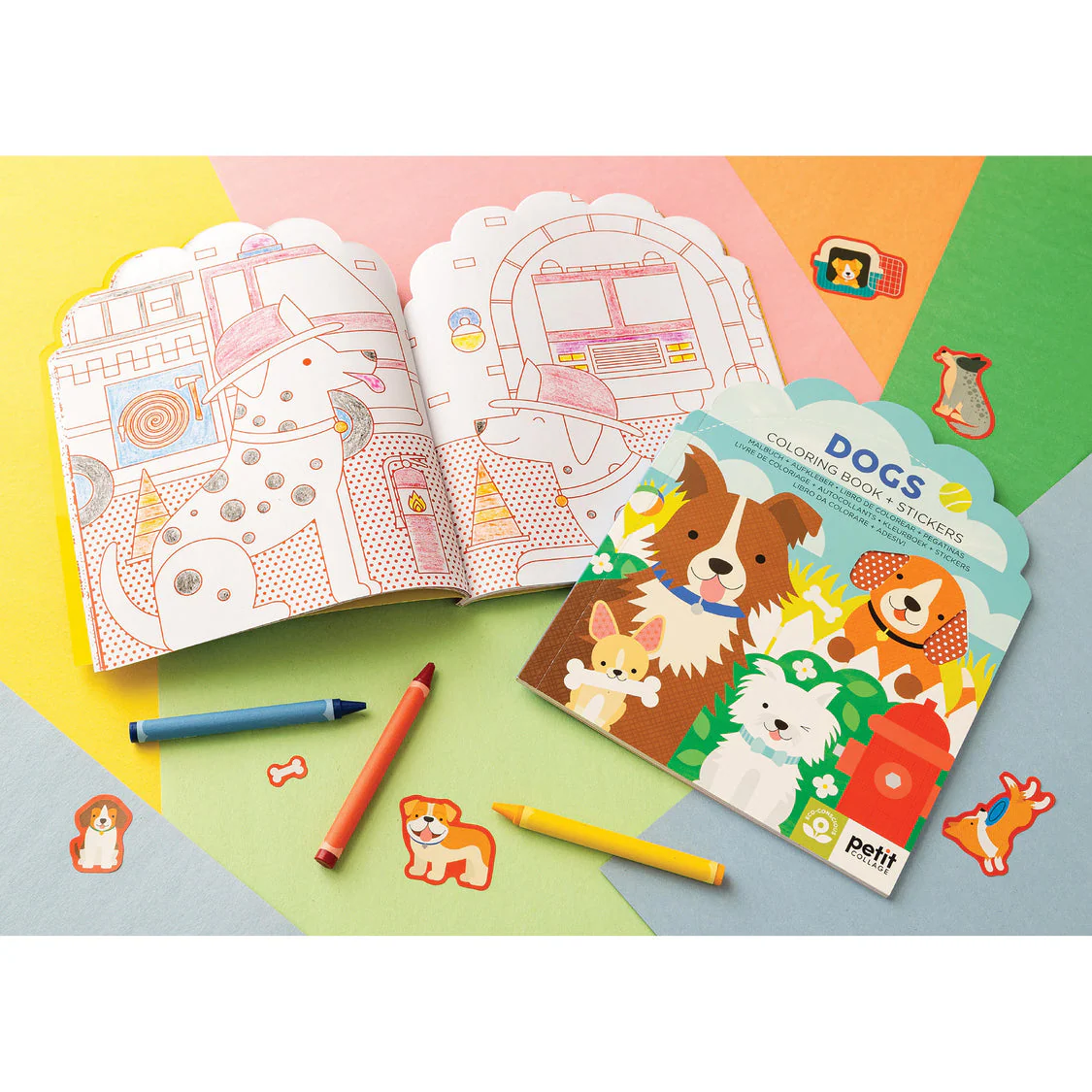 PETIT COLLAGE - COLOURING BOOK WITH STICKER | DOGS - Image 4
