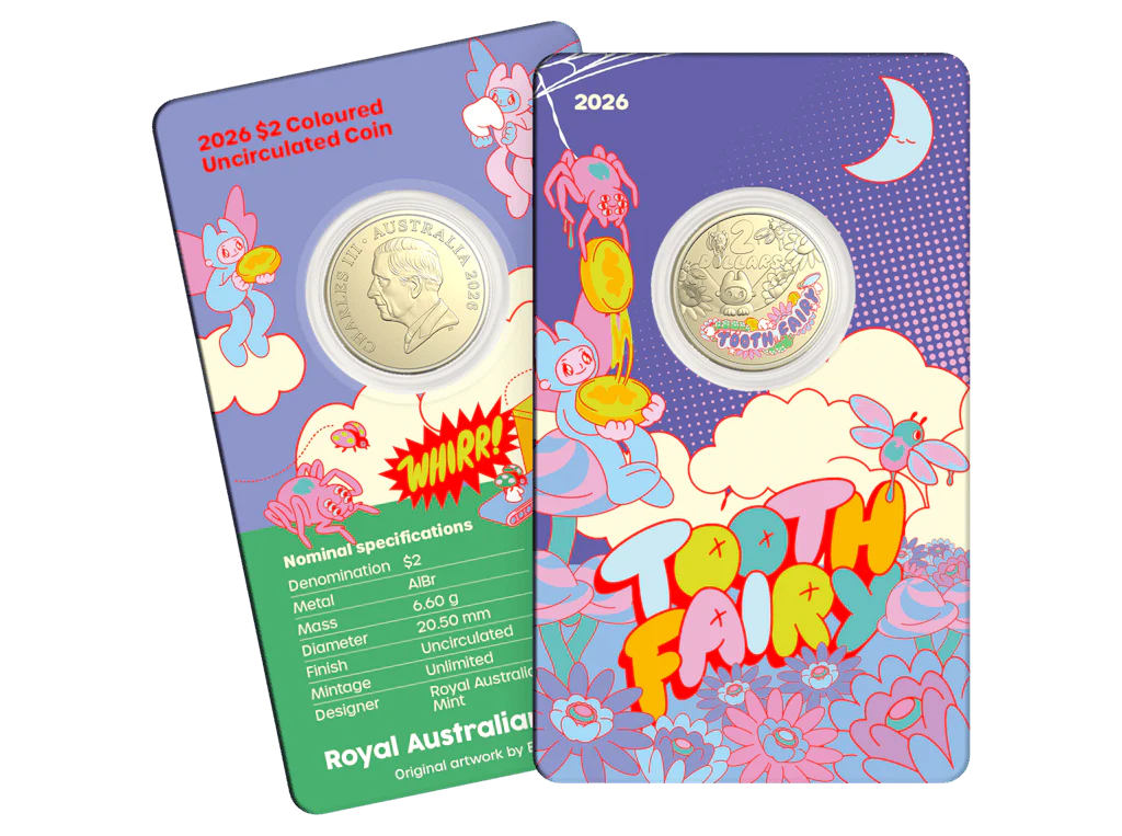 ROYAL AUSTRALIAN MINT - 2026 $2 UNCIRCULATED COIN IN CARD | TOOTH FAIRY - Image 2
