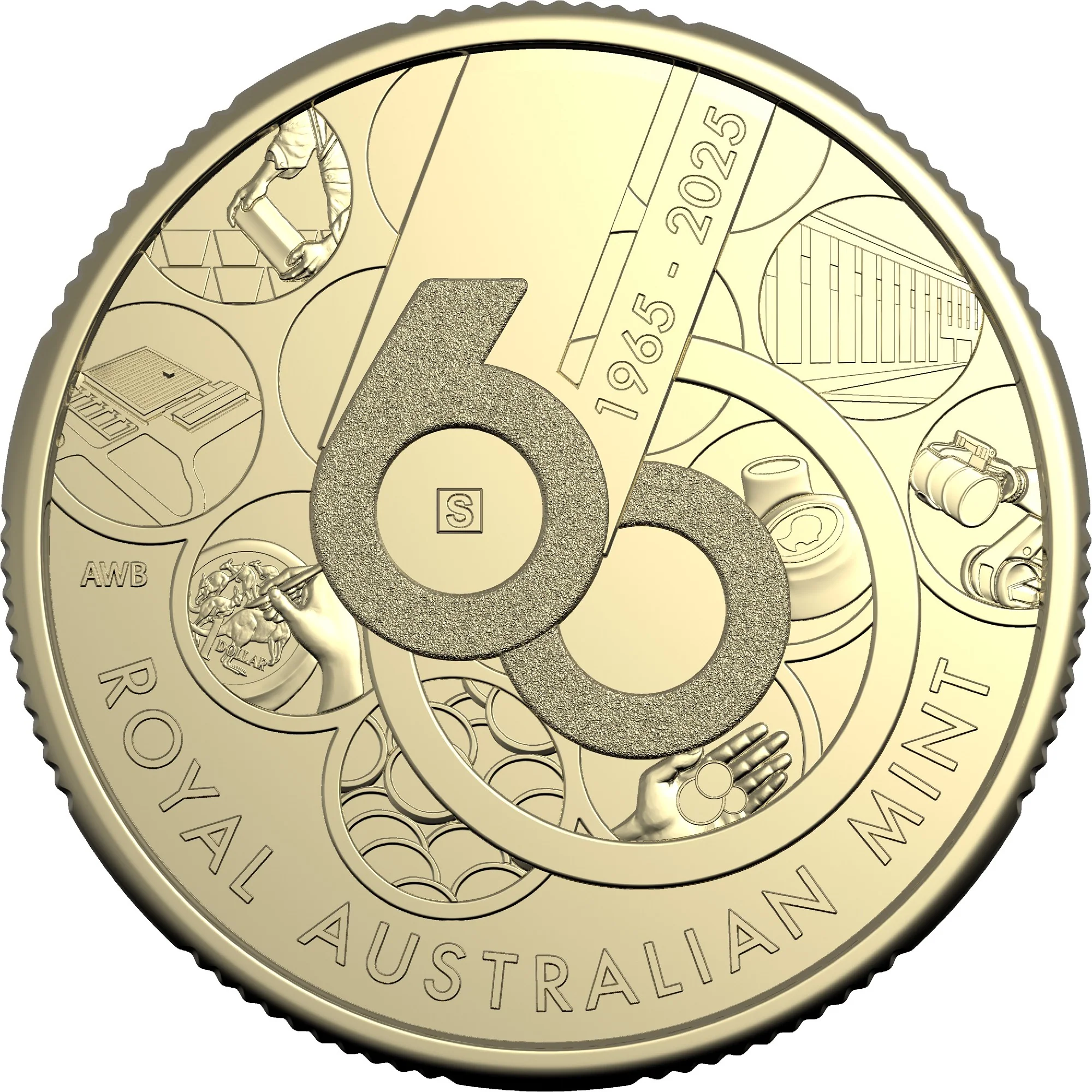 ROYAL AUSTRALIAN MINT - 60TH ANNIVERSARY OF THE ROYAL AUSTRALIAN MINT | 2025 $1 MINTMARK AND PRIVY MARK UNCIRCULATED 4 COIN SET - Image 2