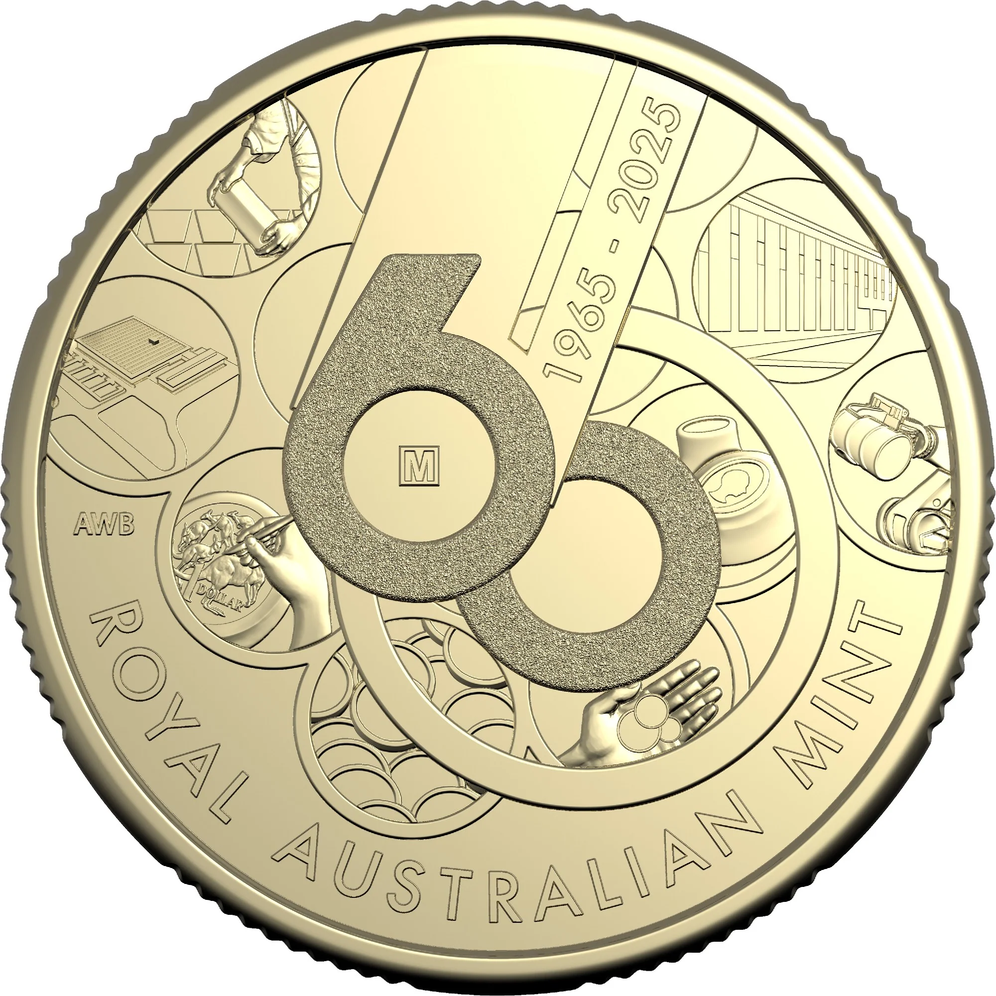 ROYAL AUSTRALIAN MINT - 60TH ANNIVERSARY OF THE ROYAL AUSTRALIAN MINT | 2025 $1 MINTMARK AND PRIVY MARK UNCIRCULATED 4 COIN SET - Image 3
