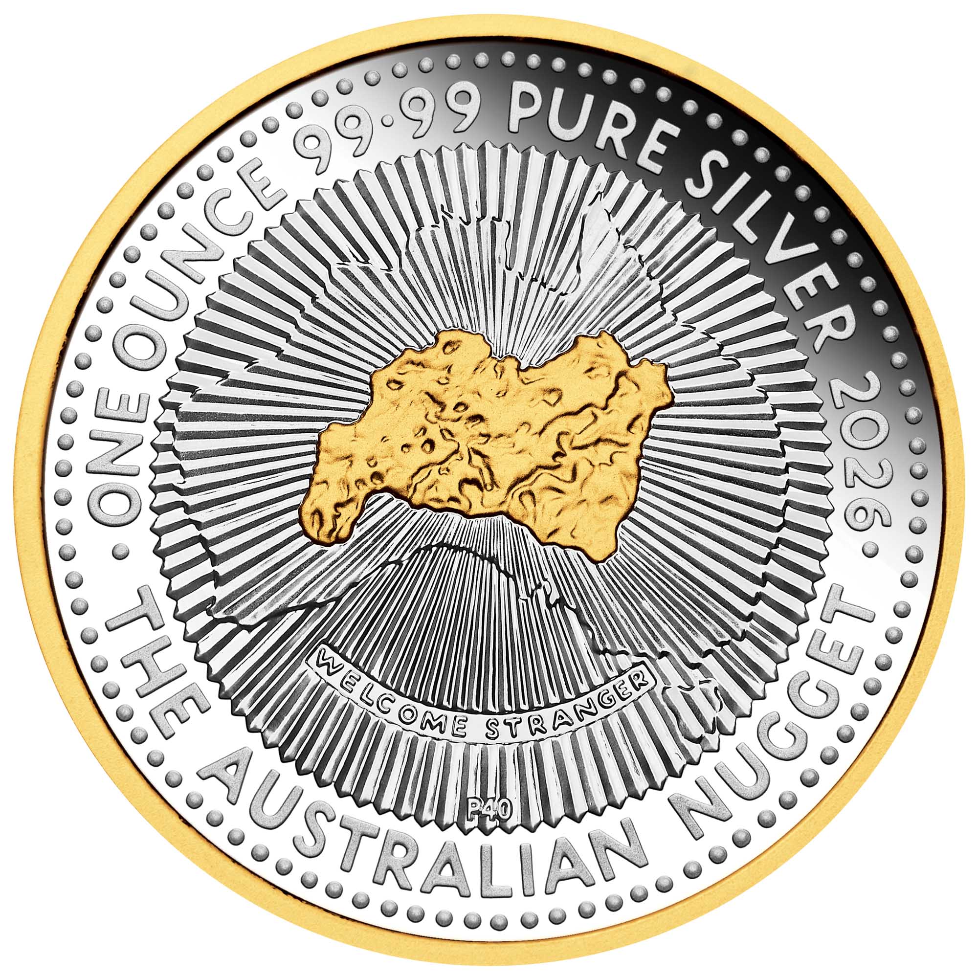 THE PERTH MINT - 40TH ANNIVERSARY OF THE AUSTRALIAN NUGGET GOLD COIN PROGRAM 2026 | 1OZ SILVER PROOF GILDED COIN - Image 2