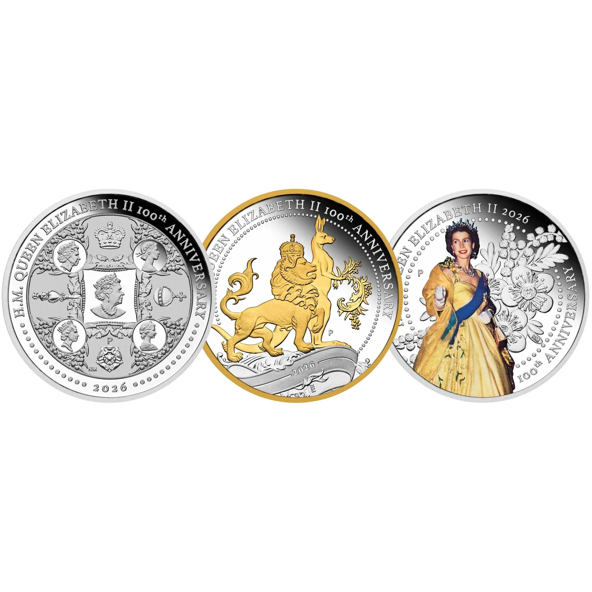 THE PERTH MINT - H.M. QUEEN ELIZABETH II 100TH ANNIVERSARY 2026 1OZ SILVER THREE-COIN SET - Image 3