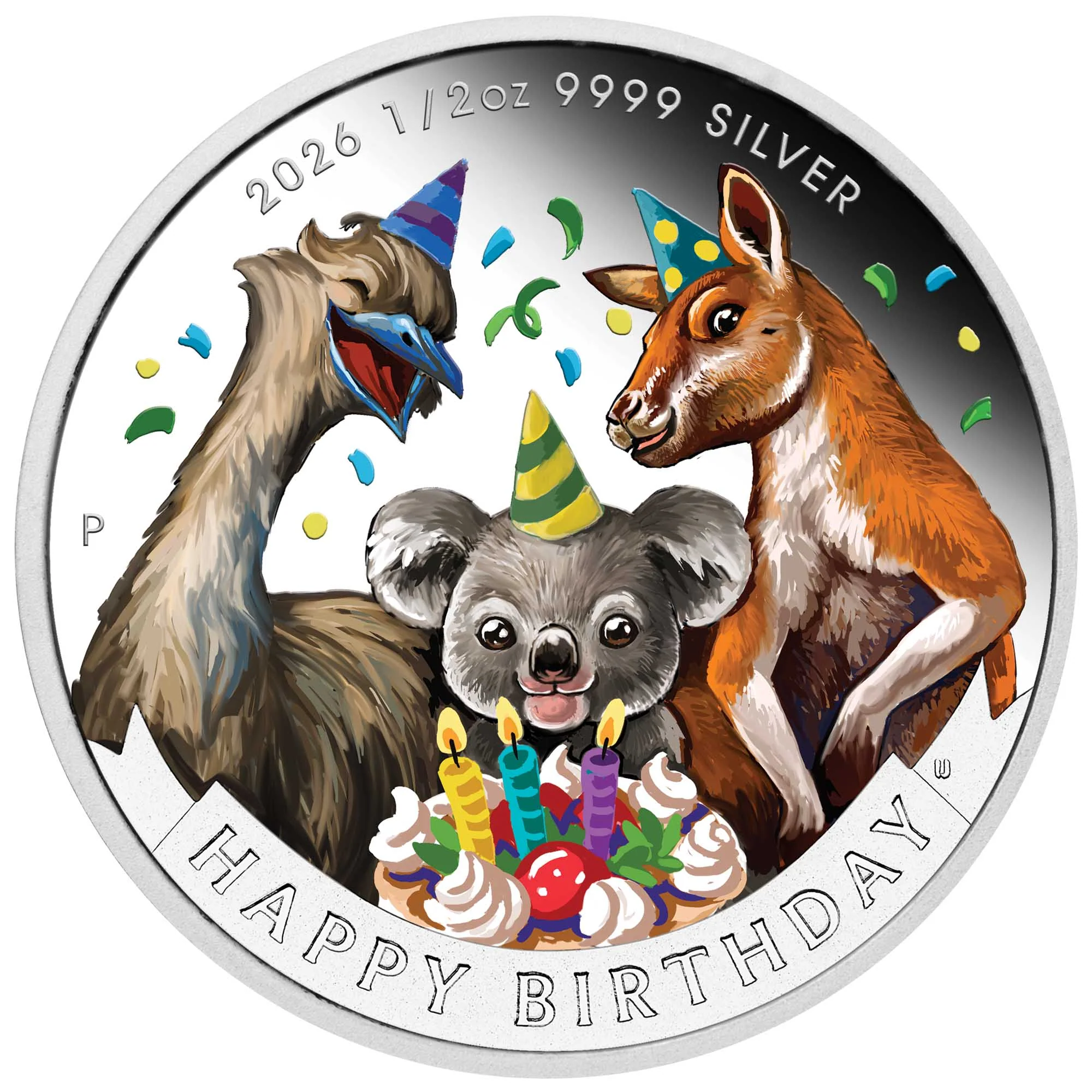 THE PERTH MINT - HAPPY BIRTHDAY 2026 1/2OZ SILVER PROOF COLOURED COIN IN CARD - Image 4