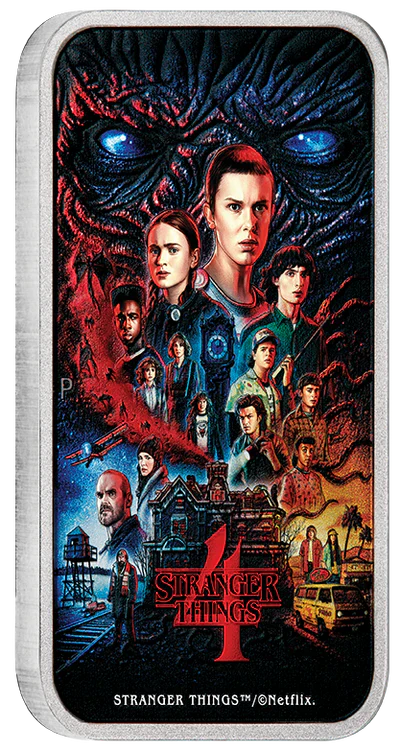 THE PERTH MINT - STRANGER THINGS | SEASON 4 2026 1OZ SILVER COLOURED RECTANGULAR COIN
